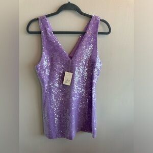 NEW Women's Mini A-Line Dress - A New Day Purple Sequin Dress